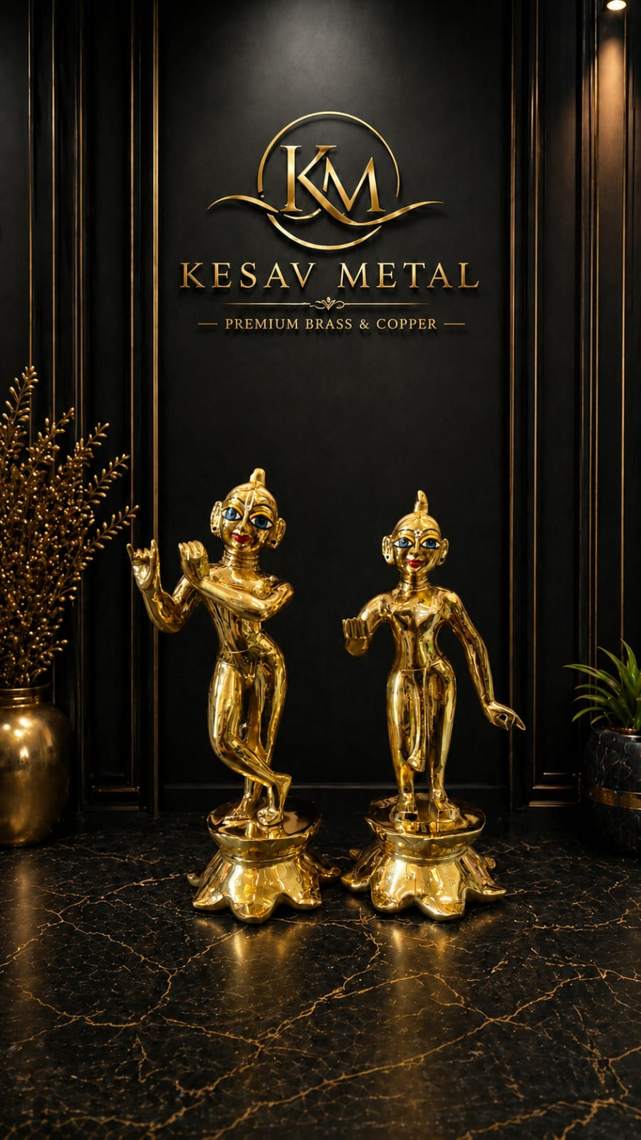 Pure Brass Radha Krishna idols -12 inch-5 kg